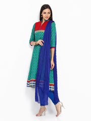 Anouk Women Printed Anarkali Churidar Kurta with Dupatta
