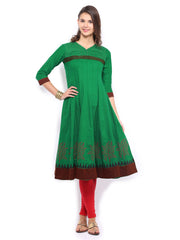 Anouk Women Green Anarkali Kurta