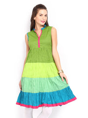Anouk Women Green Anarkali Kurta