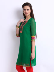 Anouk Women Green Kurta