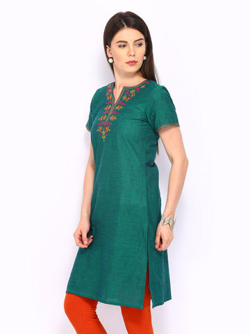 Anouk Women Green Kurta