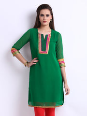 Anouk Women Green Kurta