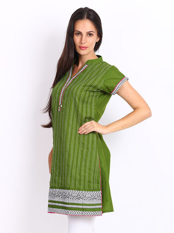 Anouk Women Green Kurta