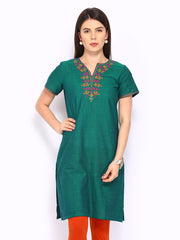 Anouk Women Green Kurta