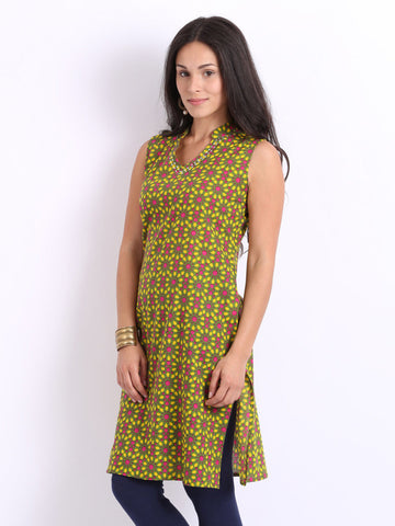 Anouk Women Green Printed Kurta