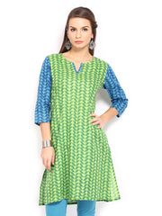 Anouk Women Green Printed Kurta