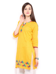 Anouk Women Yellow Embroidered Kurta
