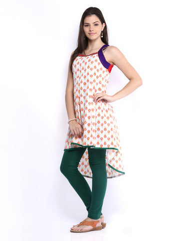 Anouk Women White Printed Anarkali Kurta