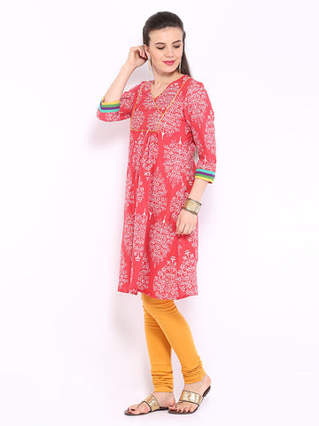 Anouk Women Red Printed Kurta