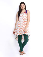 Anouk Women White Printed Anarkali Kurta