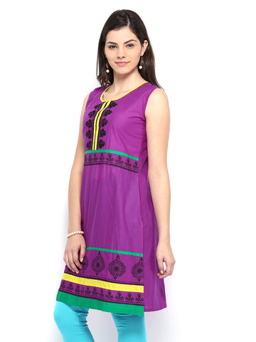 Anouk Women Majenta Printed Kurta