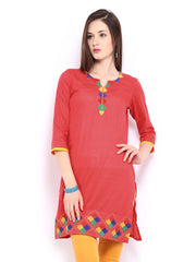 Anouk Women Red Embroidered Kurta
