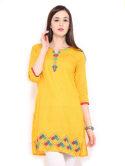 Anouk Women Yellow Embroidered Kurta