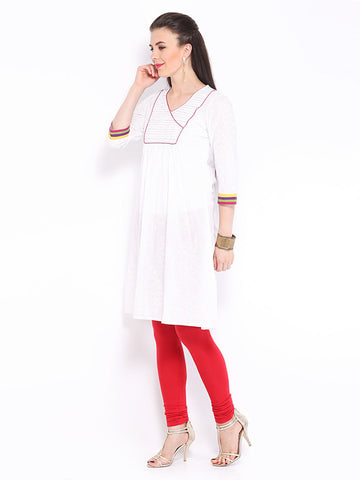 Anouk Women White Printed Kurta