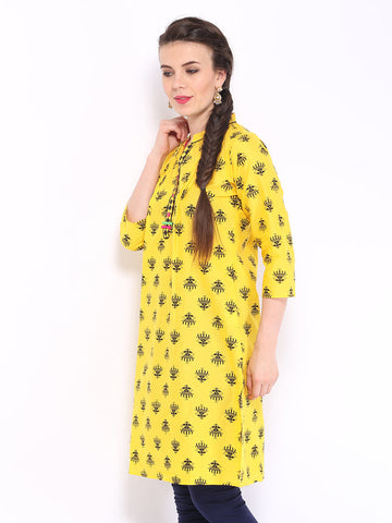 Anouk Women Yellow Printed Kurta