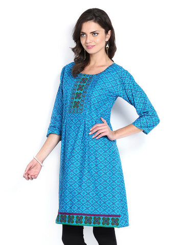 Anouk Women Blue Printed Kurta