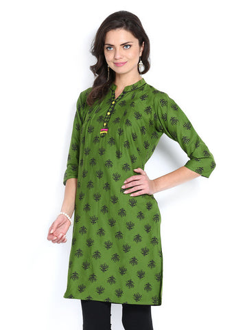 Anouk Women Green Printed Kurta