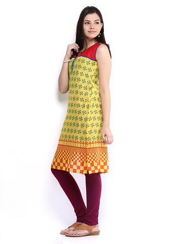 Anouk Women Yellow Printed Kurta