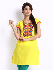 Anouk Women Yellow Embroidered Kurta