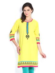 Anouk Women Yellow Printed Kurta