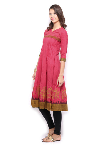 Anouk Women Pink Anarkali Kurta