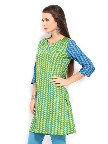 Anouk Women Green Printed Kurta