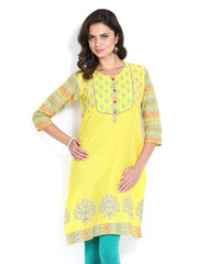 Anouk Women Yellow Printed Kurta