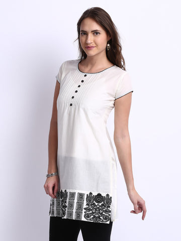 Anouk Women Off-White Kurta