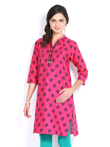 Anouk Women Pink Printed Kurta