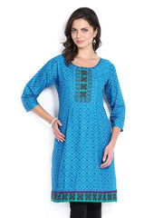 Anouk Women Blue Printed Kurta