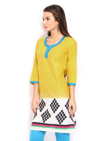Anouk Women Yellow Printed Kurta