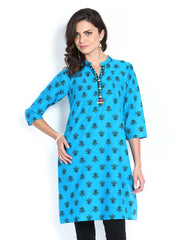 Anouk Women Blue Printed Kurta