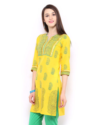Anouk Women Yellow Printed Kurta