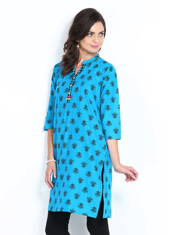 Anouk Women Blue Printed Kurta