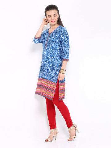 Anouk Women Blue Printed Kurta