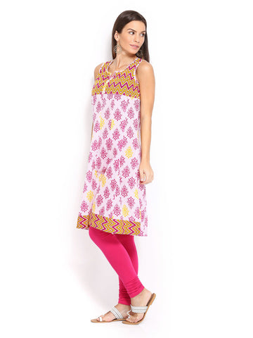 Anouk Women Pink Printed Anarkali Kurta