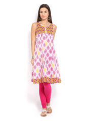Anouk Women Pink Printed Anarkali Kurta