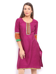 Anouk Women Magenta Art Silk Kurta