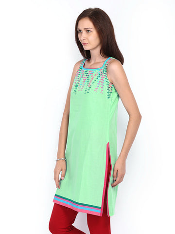 Anouk Women Green Kurta