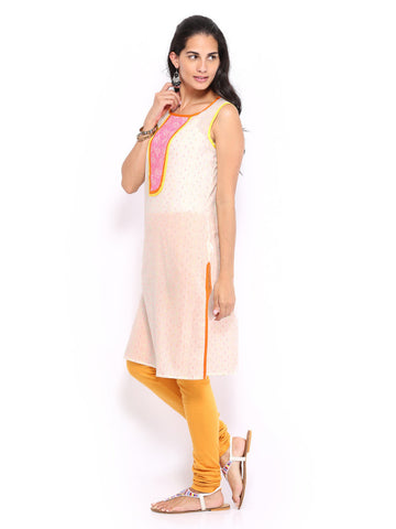 Anouk Women Off-White Kurta
