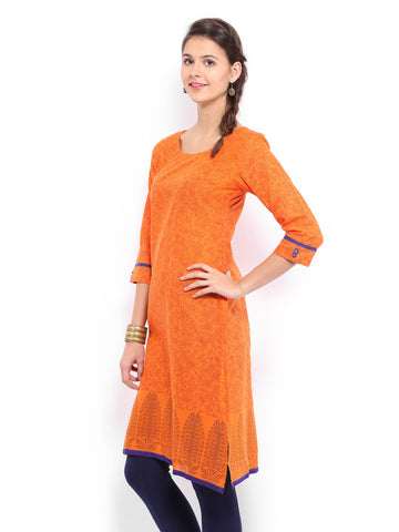 Anouk Women Orange Printed Kurta