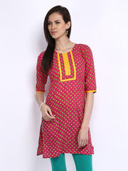 Anouk Women Pink Bandhani Printed Kurta