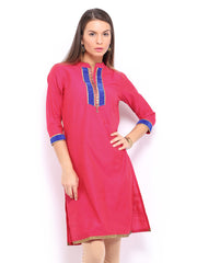 Anouk Women Pink Banaras Kurta