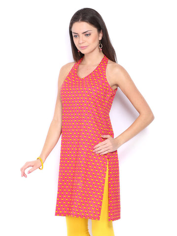 Anouk Women Pink Printed Kurta