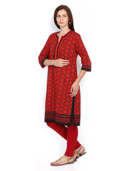 Anouk Women Red &amp; Black Printed Kurta