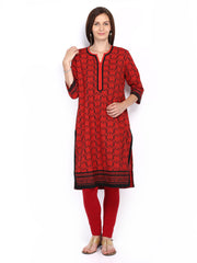 Anouk Women Red &amp; Black Printed Kurta