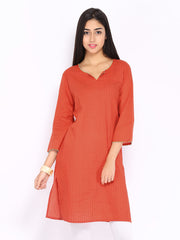Anouk Women Coral Red Kurta