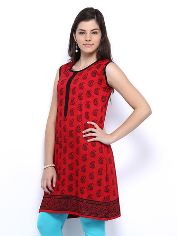 Anouk Women Red Printed Kurta