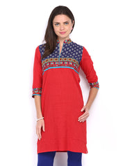 Anouk Women Red Printed Kurta