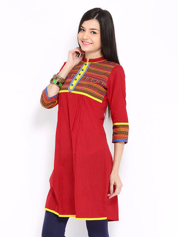 Anouk Women Red Printed Kurta